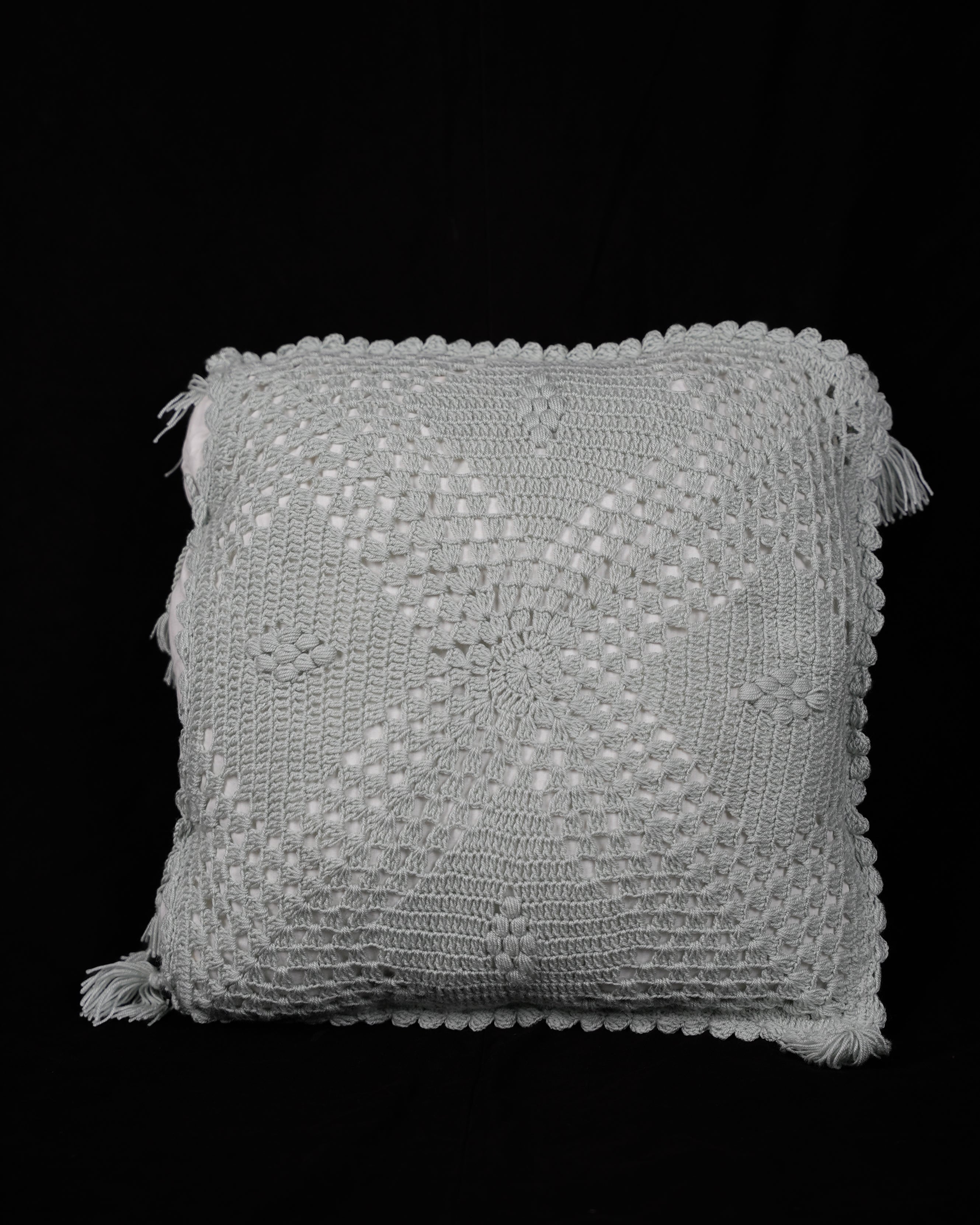 Crochet bedcover queen size & 3 cushions