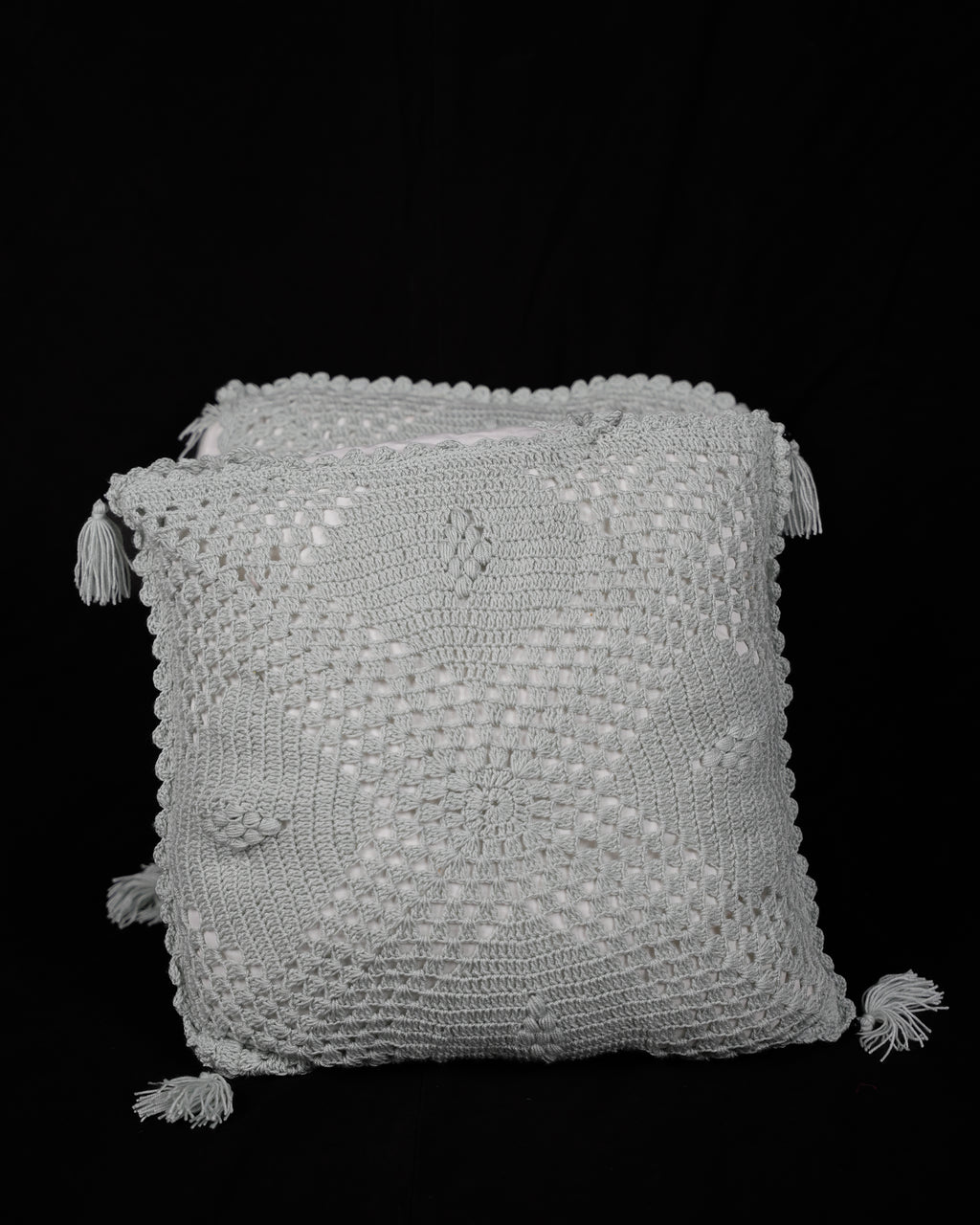 Crochet bedcover queen size & 3 cushions