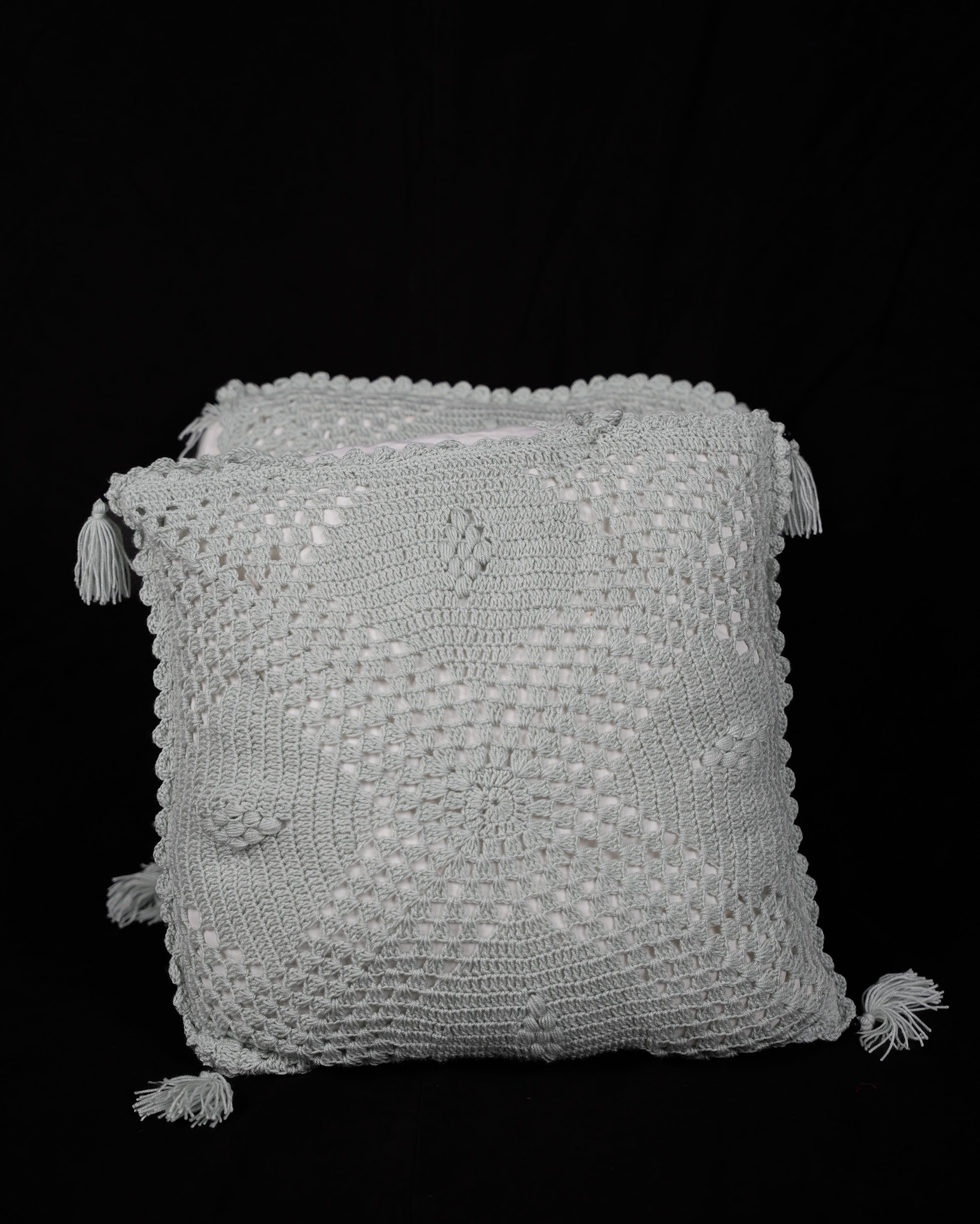 Crochet bedcover queen size & 3 cushions