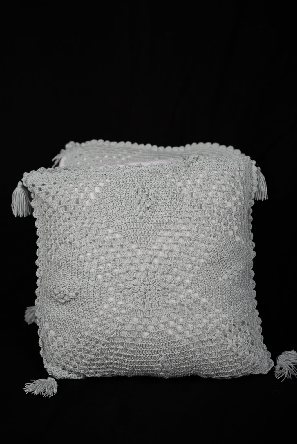 Crochet bedcover queen size & 3 cushions