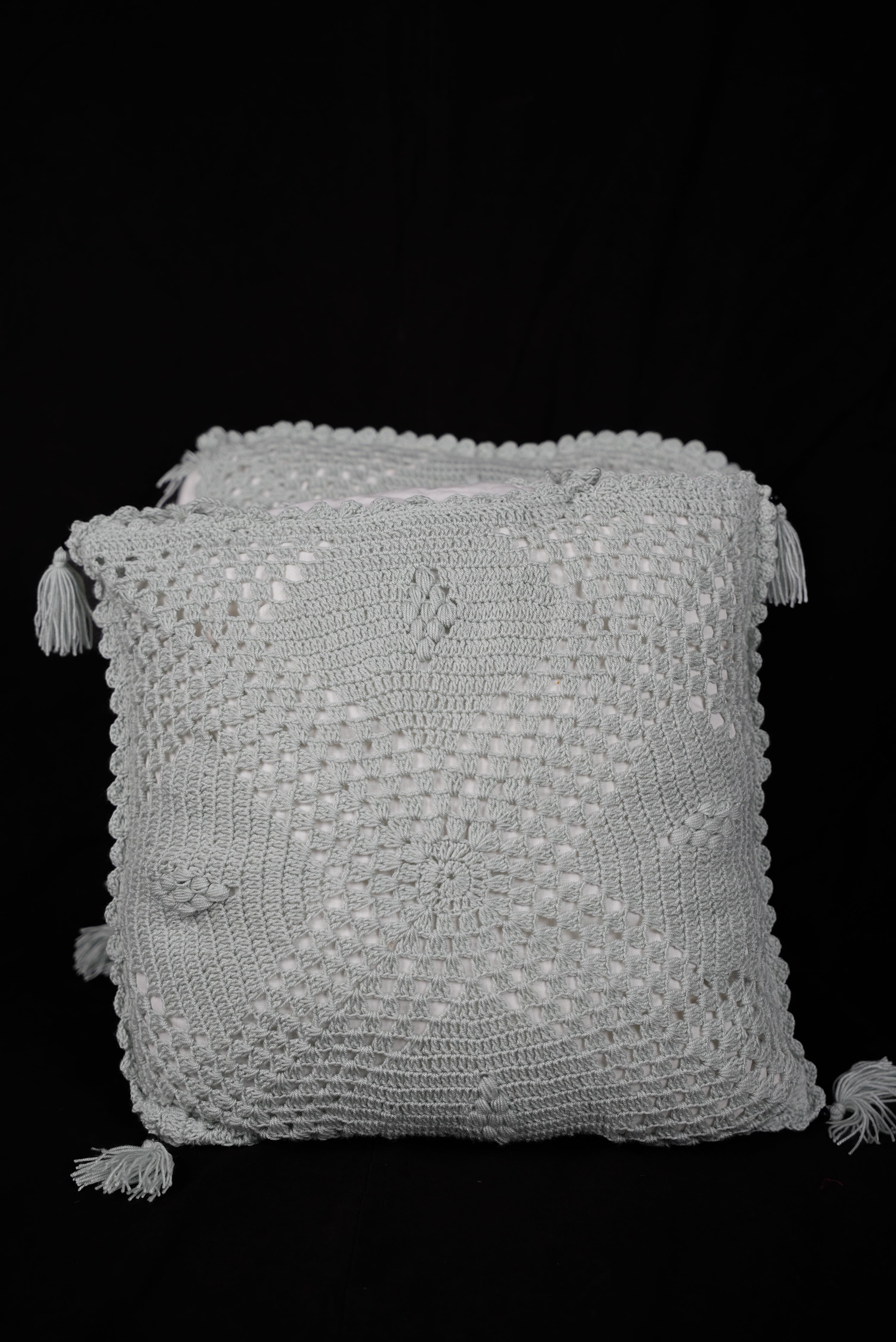 Crochet bedcover queen size & 3 cushions