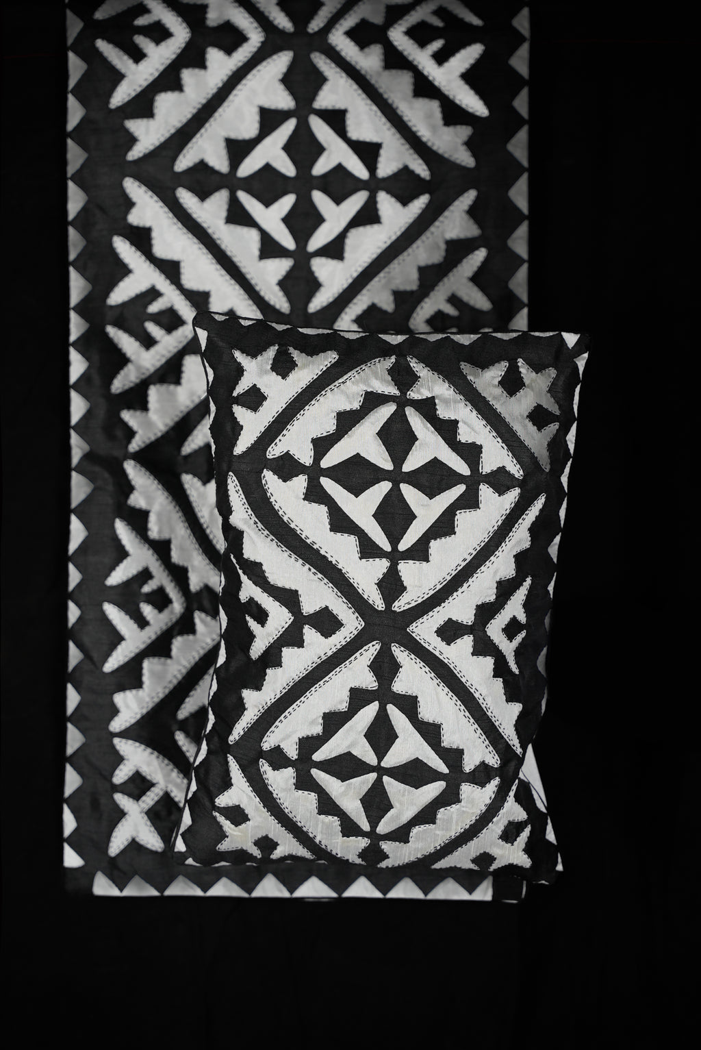 Kantha Cushion Cover and Runner Set