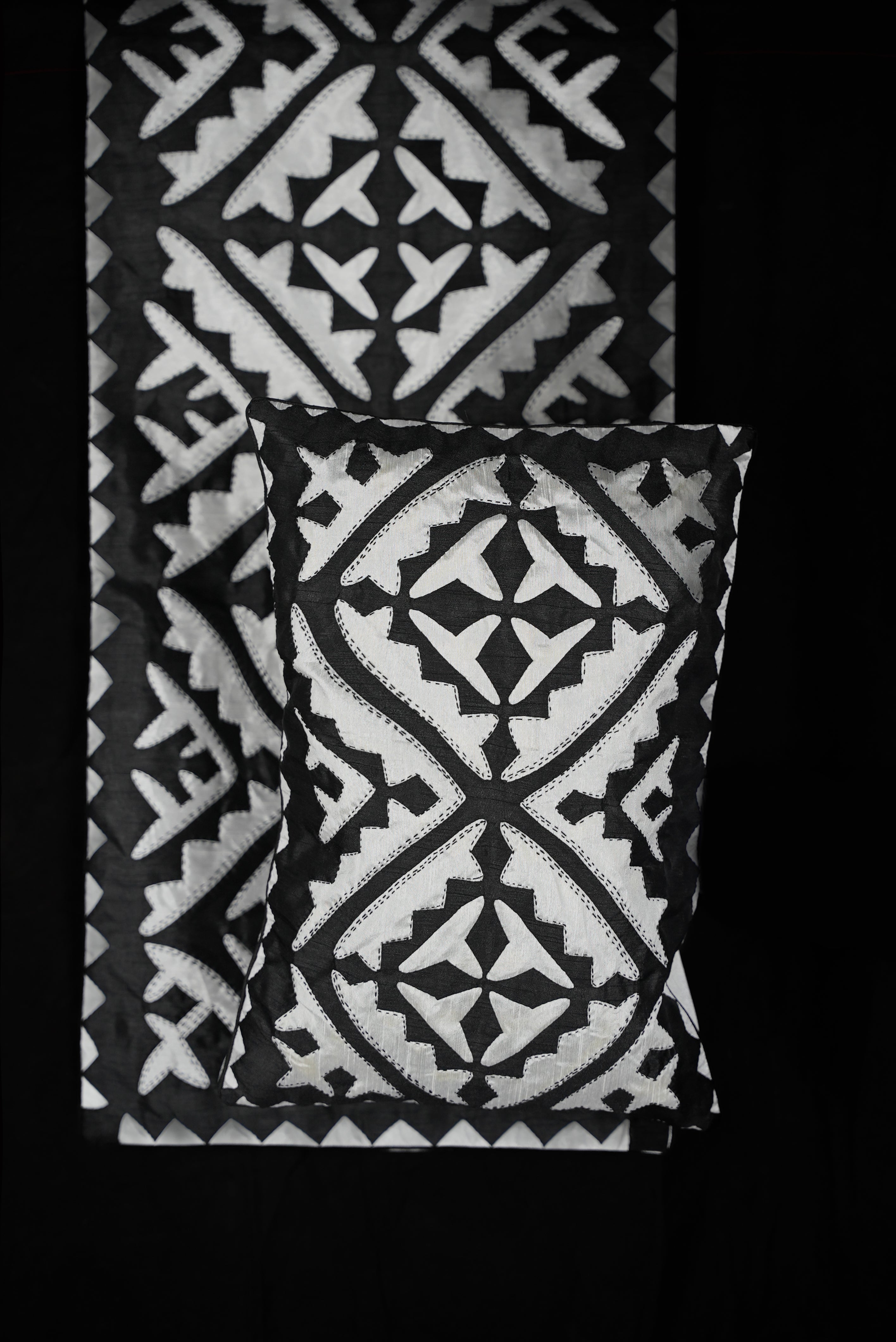 Kantha Cushion Cover and Runner Set