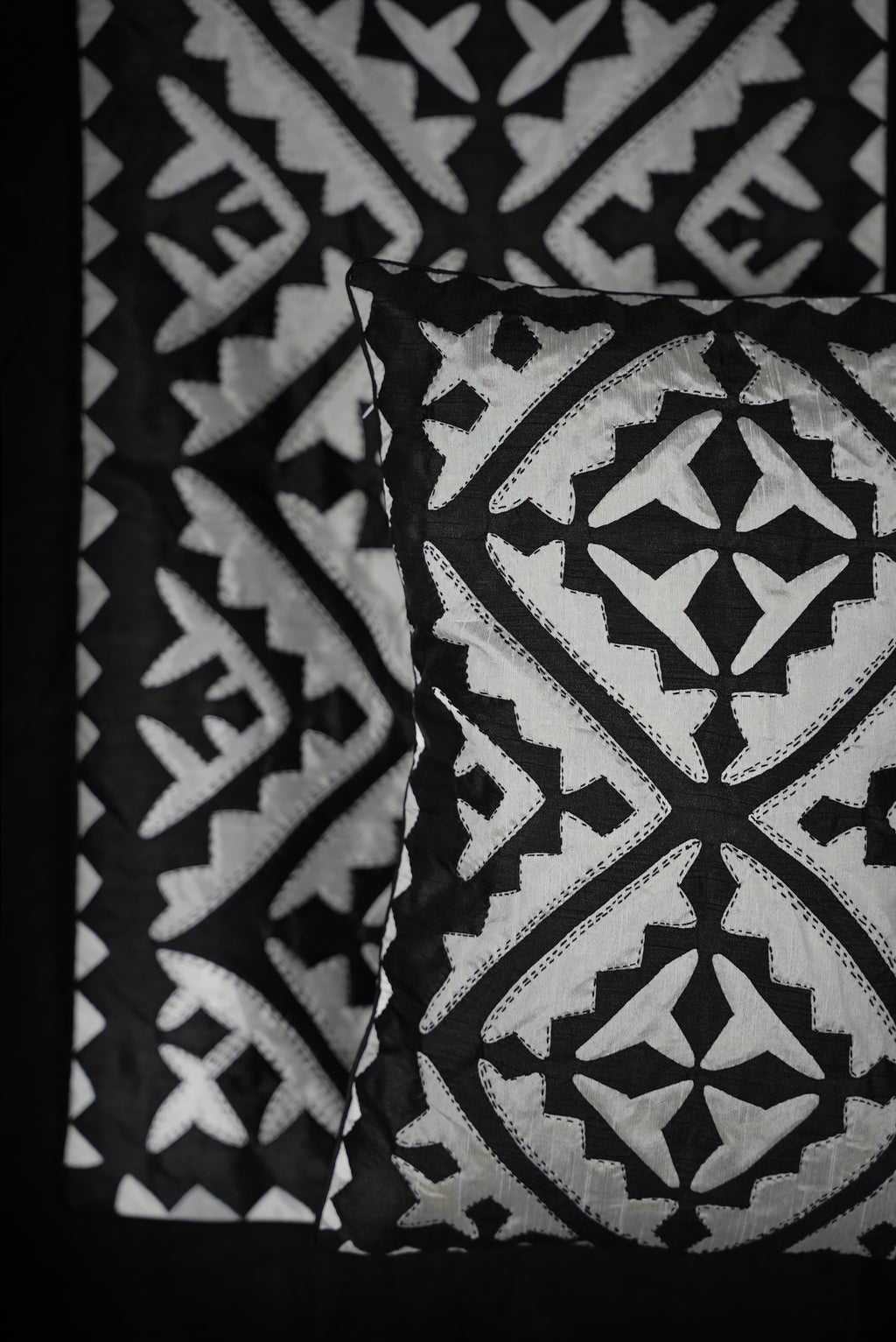 Kantha Cushion Cover and Runner Set