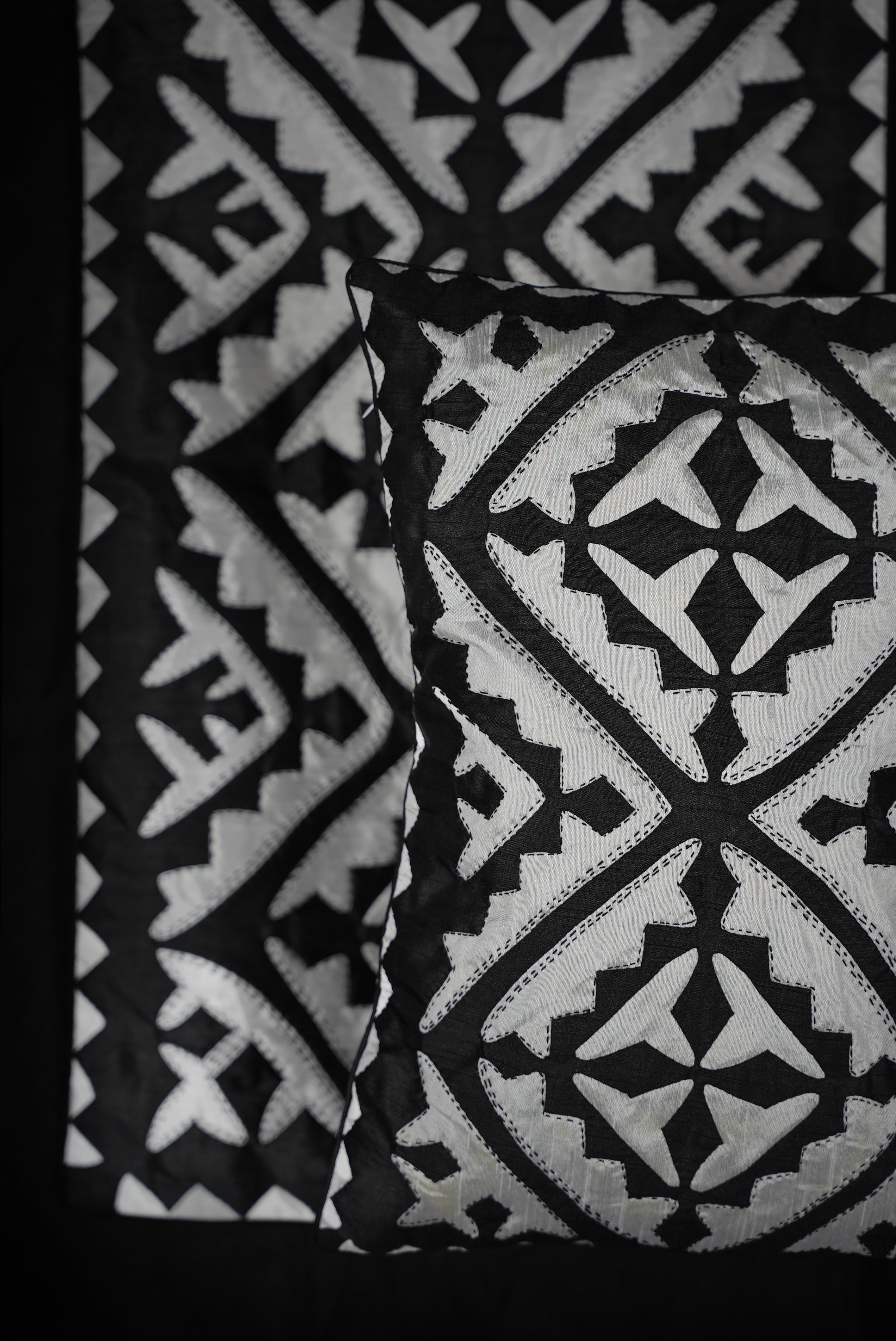 Kantha Cushion Cover and Runner Set