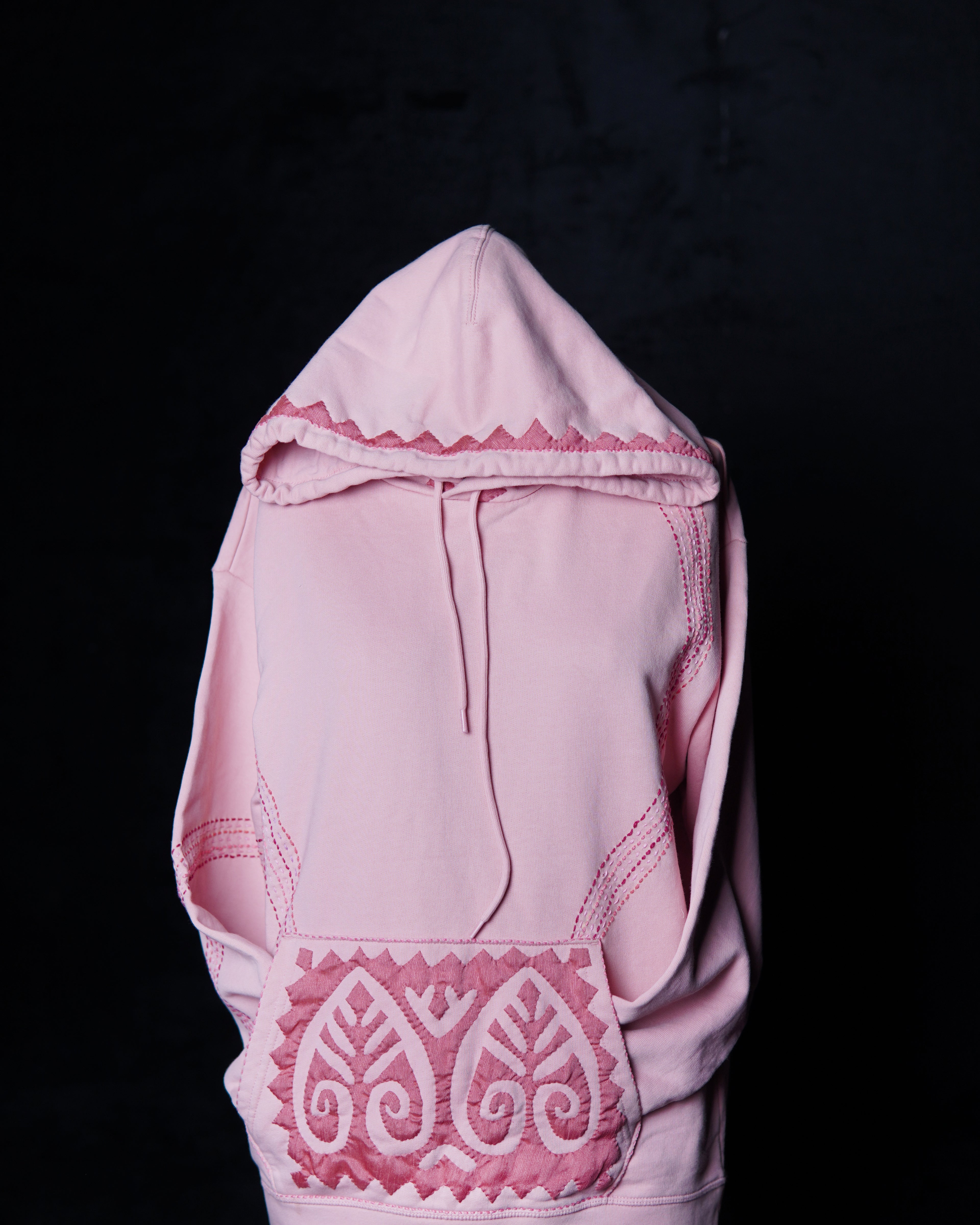 Embroidered Pink Hoodie