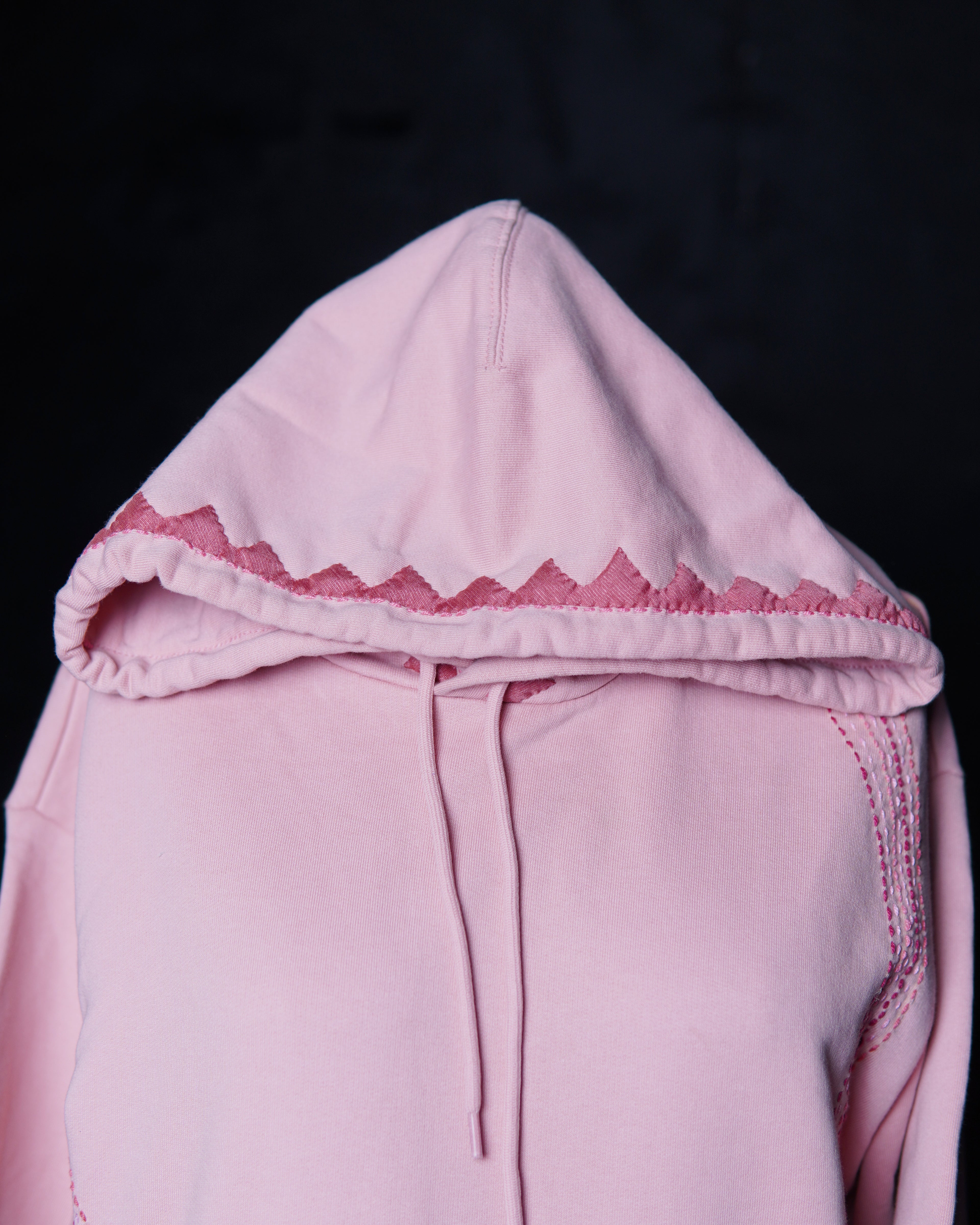 Embroidered Pink Hoodie