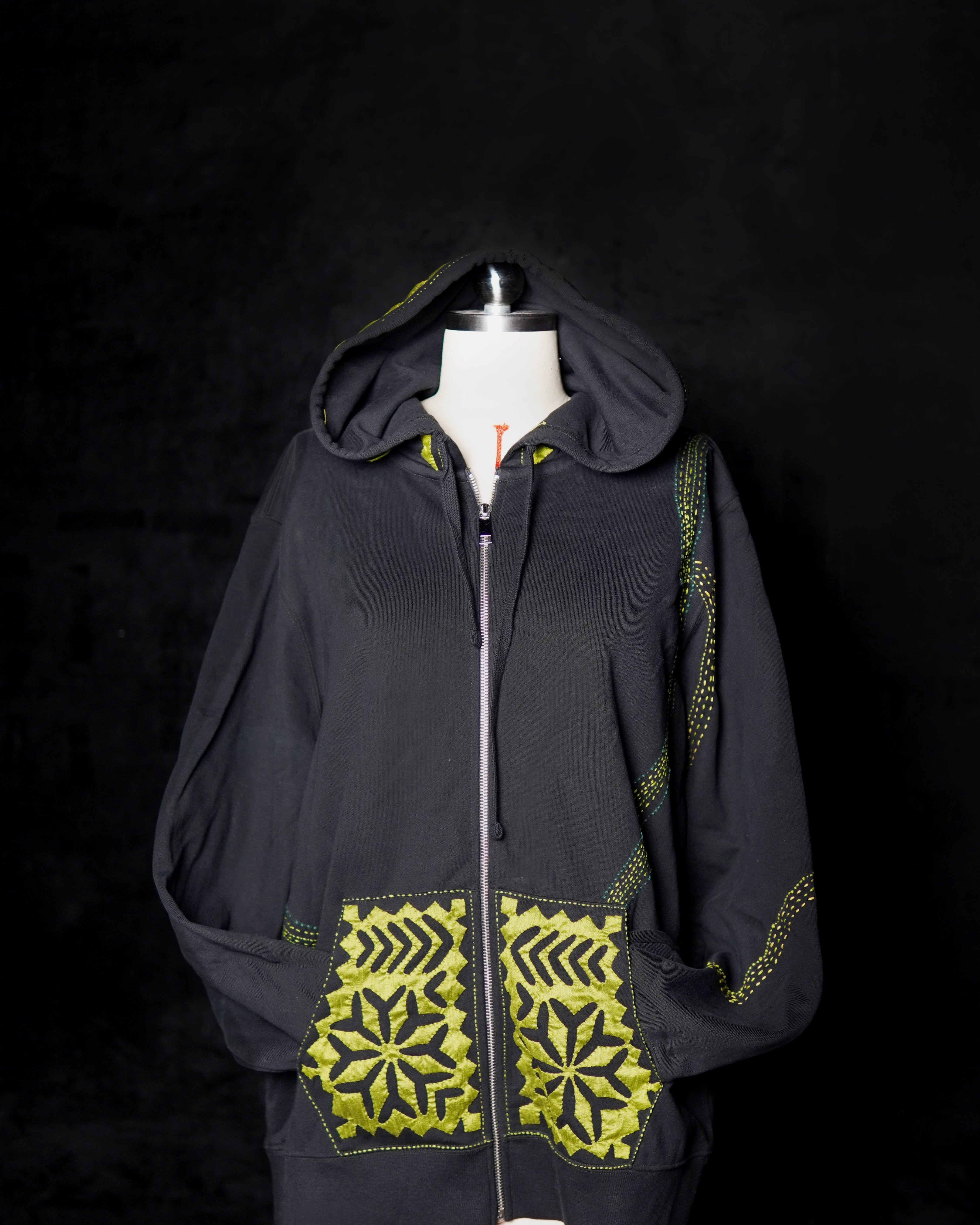 Embroidered Black Hoodie