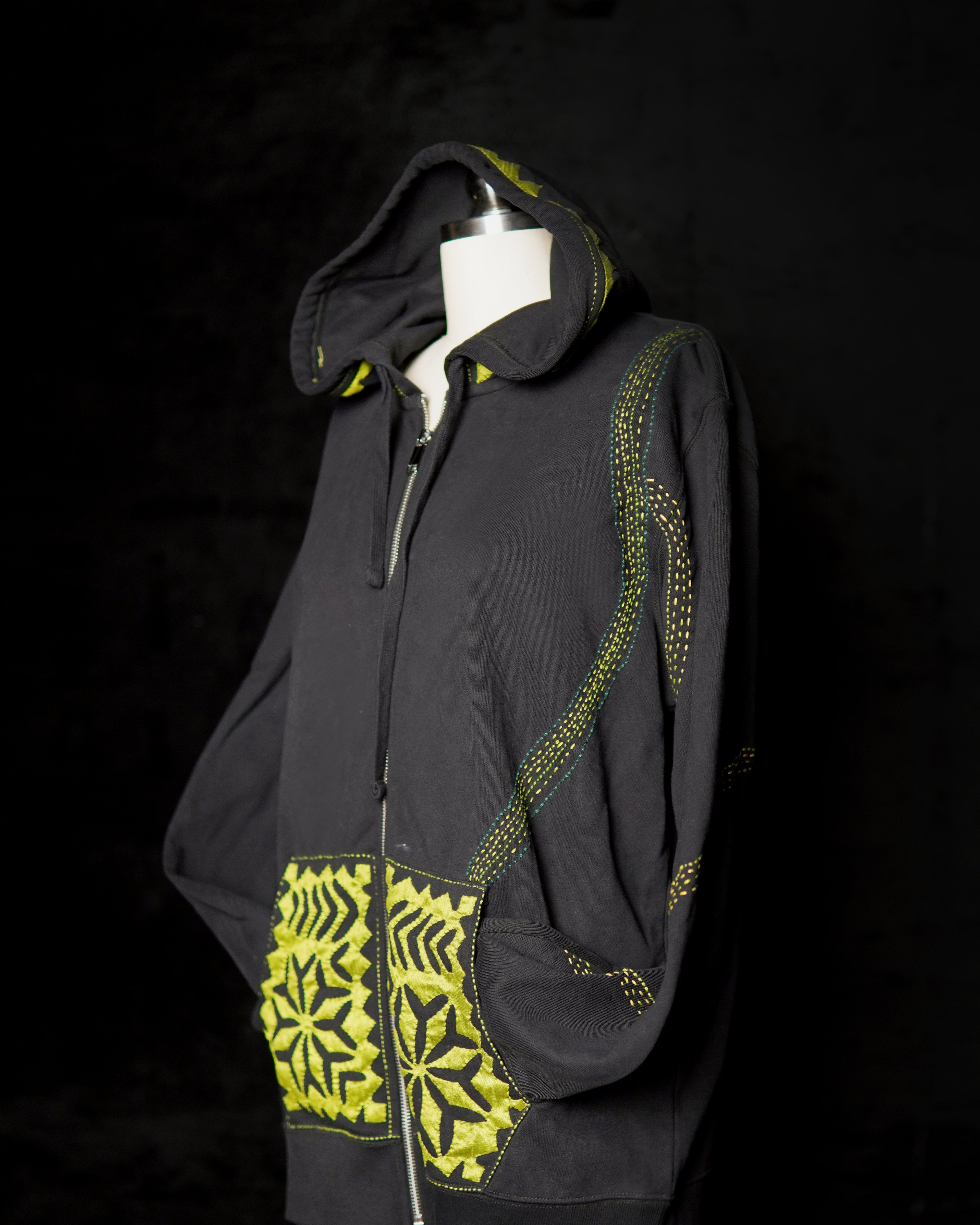 Embroidered Black Hoodie