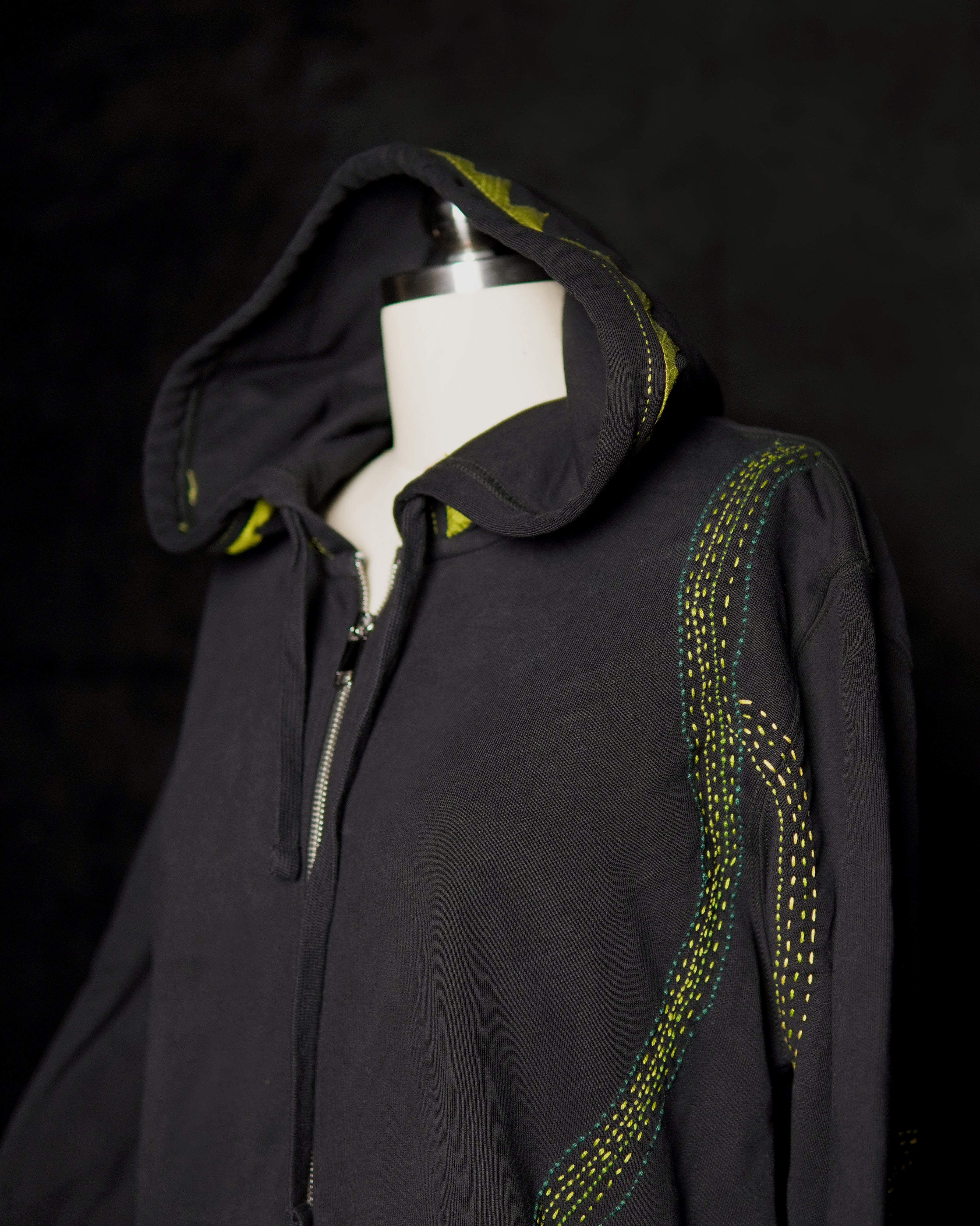 Embroidered Black Hoodie