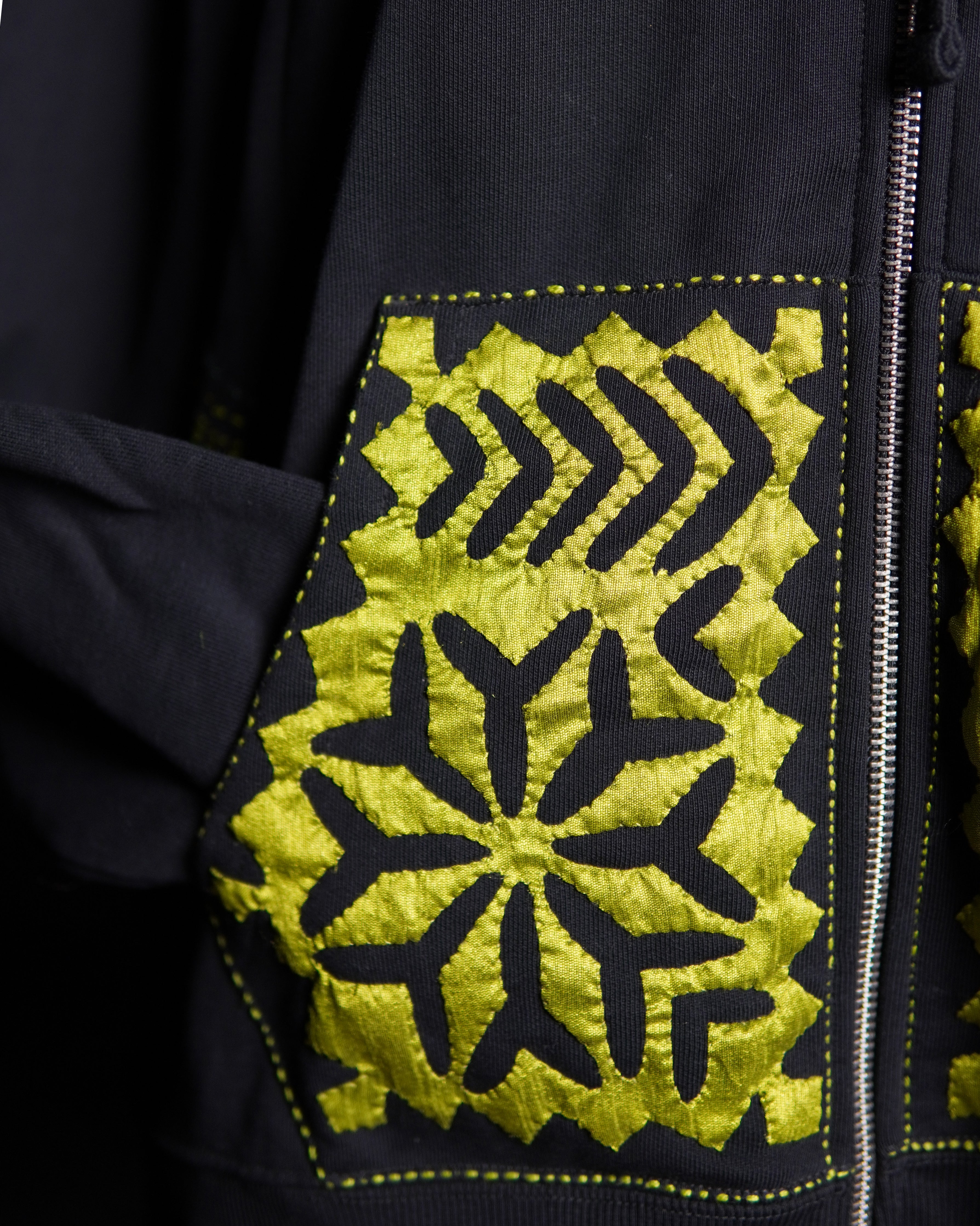 Embroidered Black Hoodie