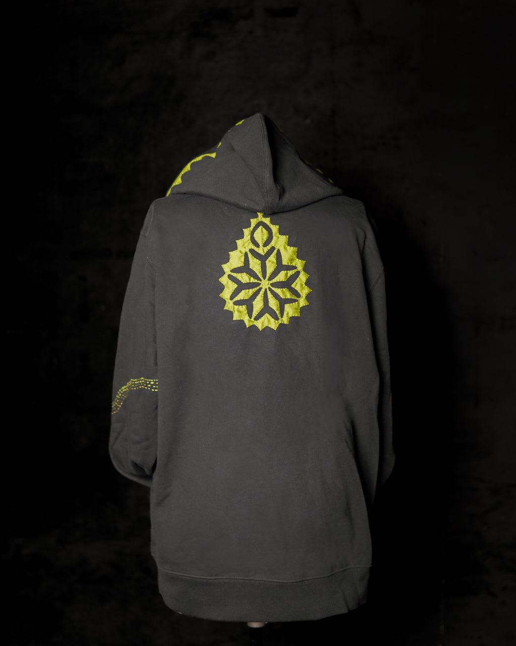 Embroidered Black Hoodie