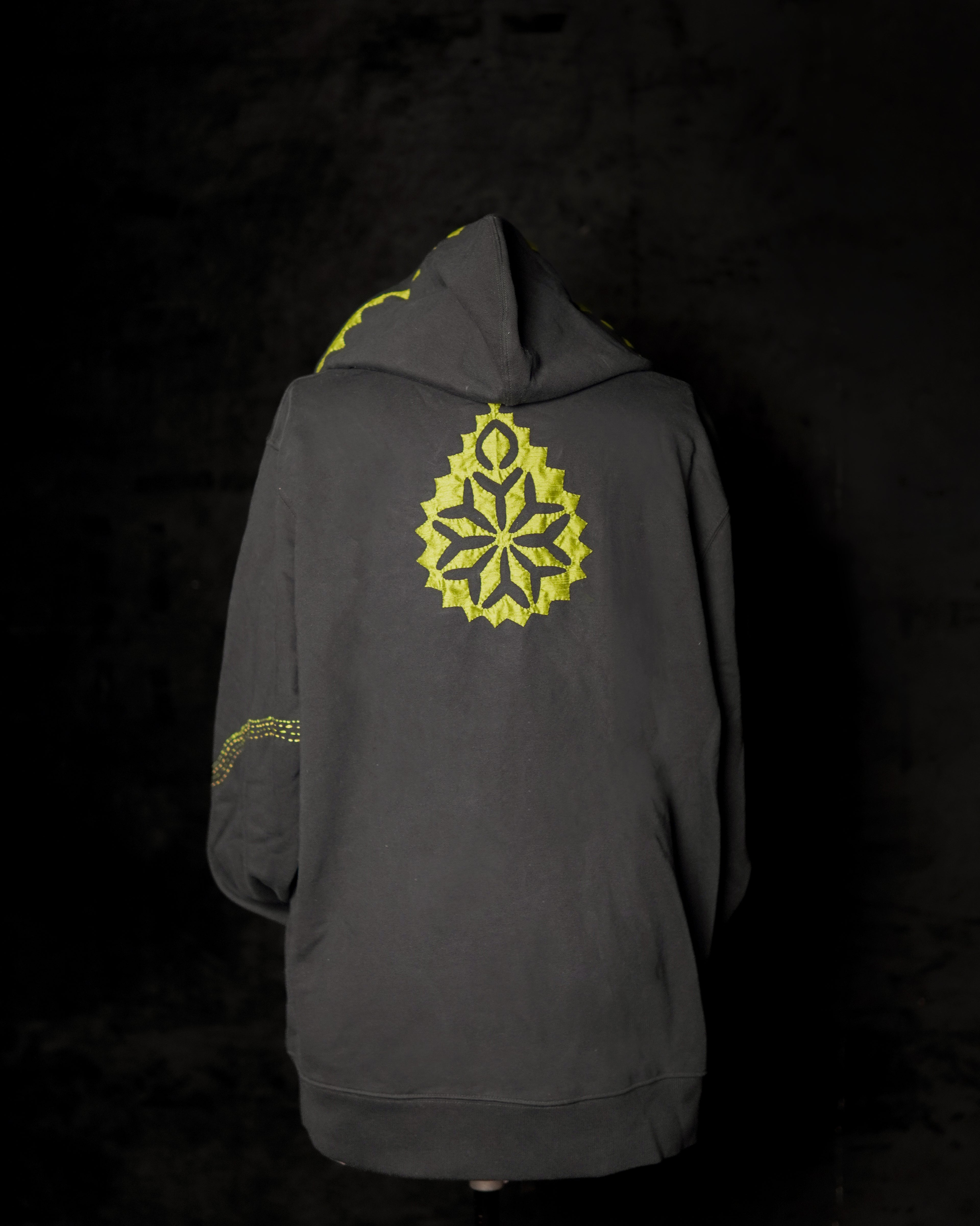 Embroidered Black Hoodie