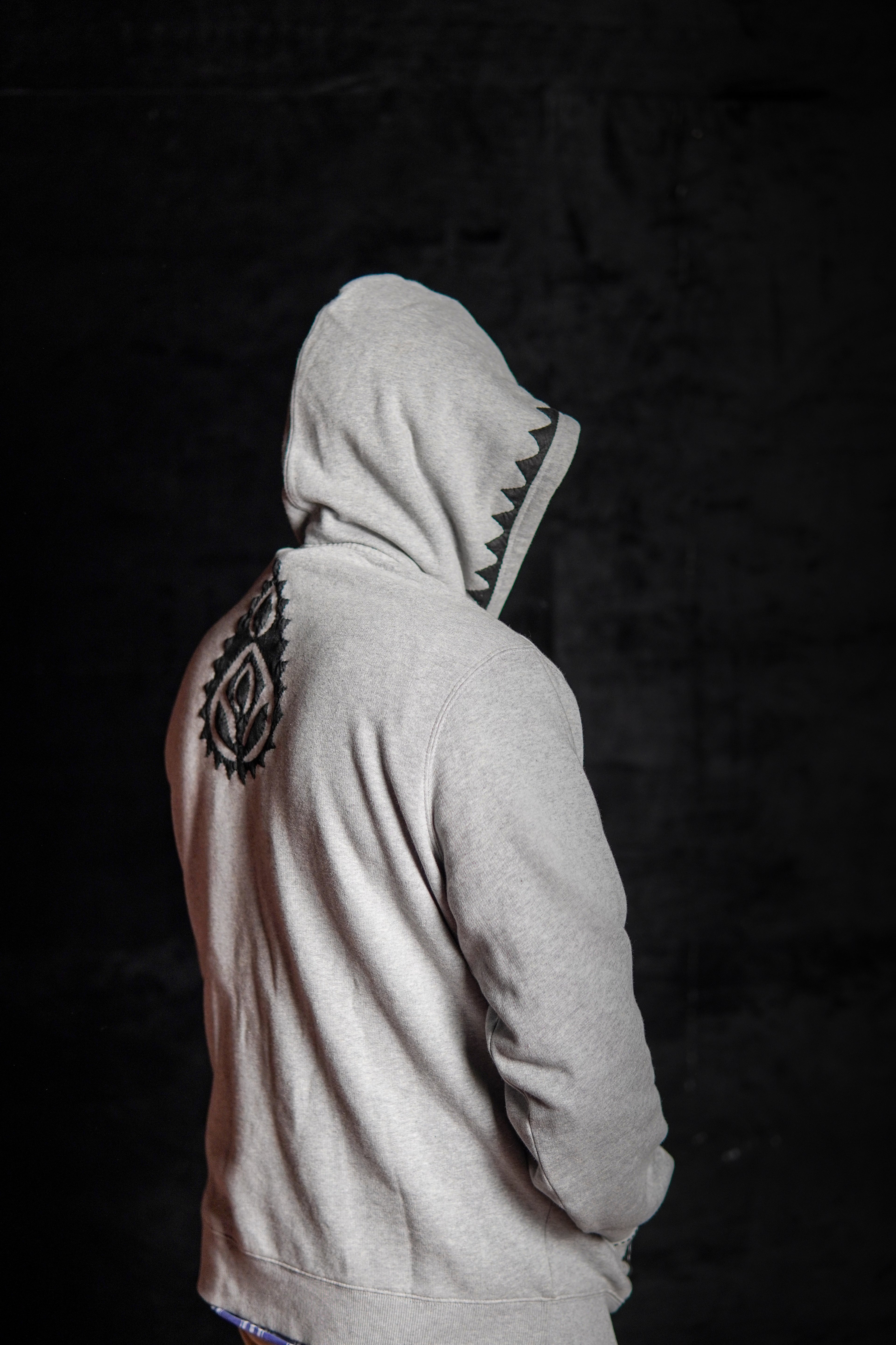 Embroidered White Hoodie