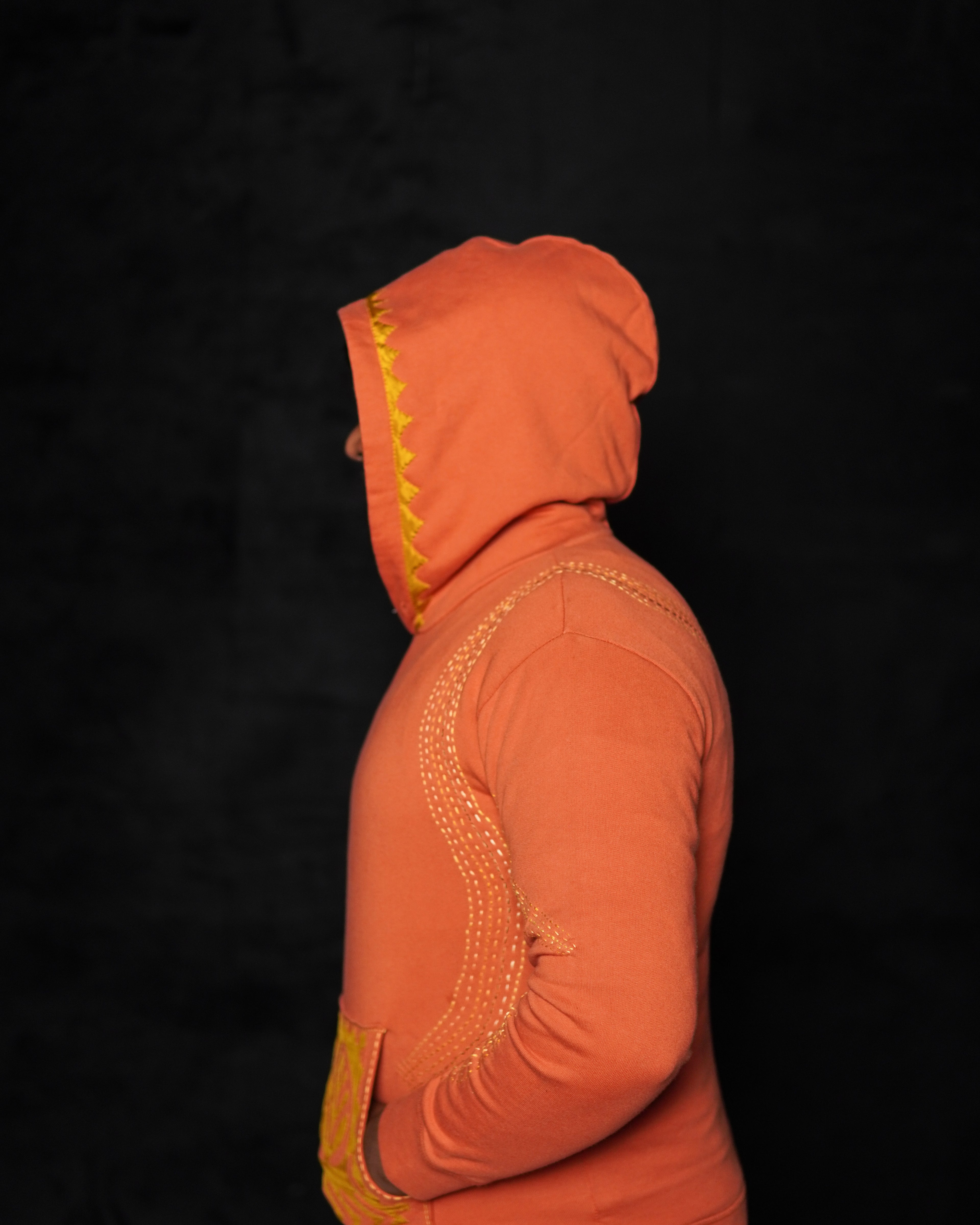 Embroidered Rust Hoodie